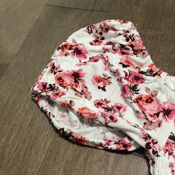 Floral puff sleeve crop top - Picture 3 of 5